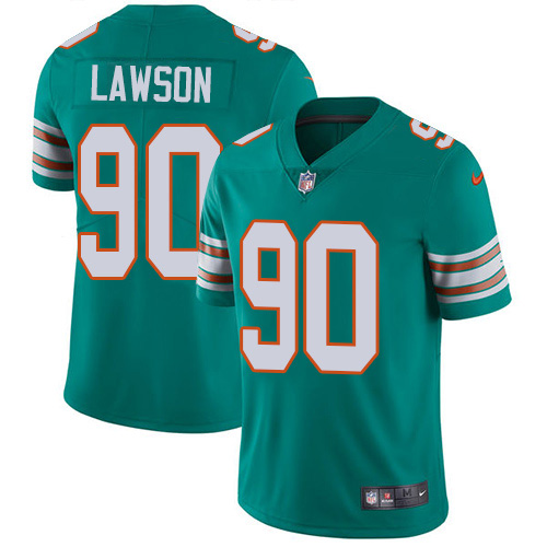 Nike Miami Dolphins 90 Shaq Lawson Aqua Green Alternate Youth Stitched NFL Vapor Untouchable Limited Jersey